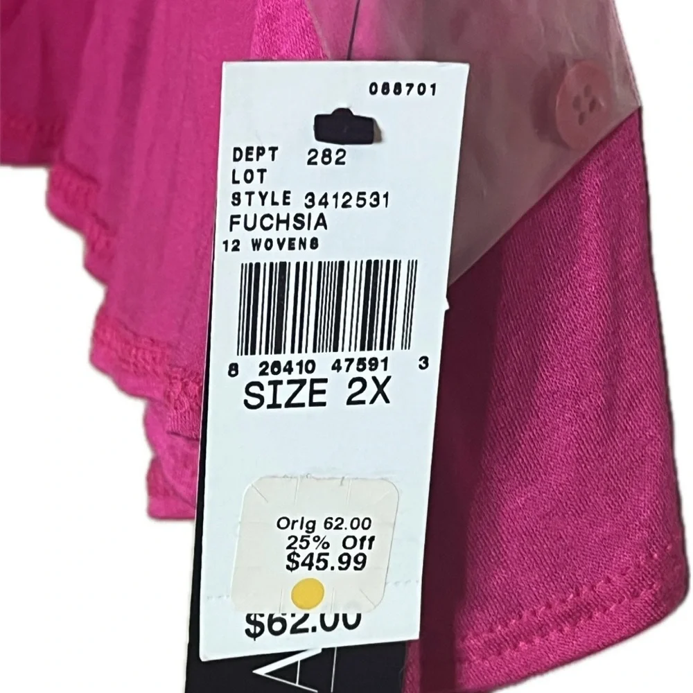 AGB Women's Pink Open Front Cardigan-lightweight. New with tags. Women's size 2X